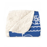 Thank You Santa! Sherpa Fleece Blanket - Blue