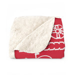 Thank You Santa! Sherpa Fleece Blanket - Red