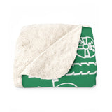 Thank You Santa! Sherpa Fleece Blanket - Green