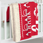 Thank You Santa! Sherpa Fleece Blanket - Red